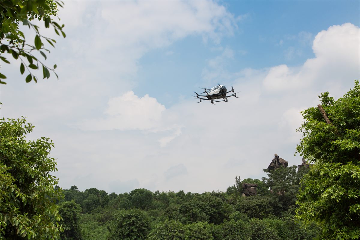 EHang 216 in flight