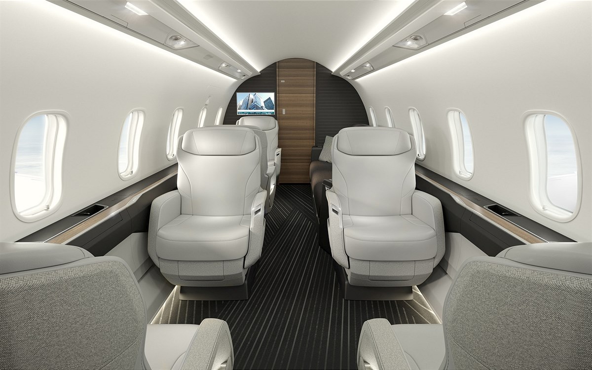 Challenger 3500 Kabine mit Elementen von FACC